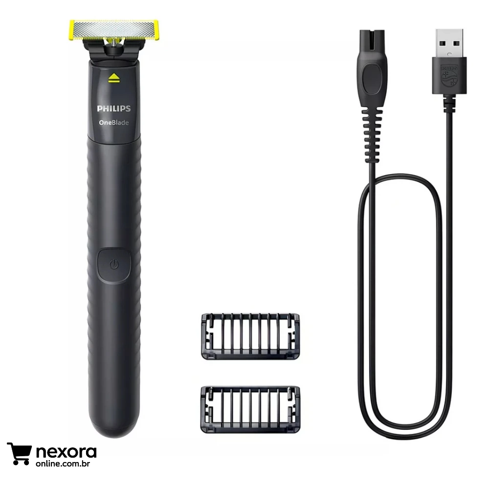 Aparador de Pelos Philips OneBlade QP1424/10 Cinza Chumbo Bivolt - Nexora Online